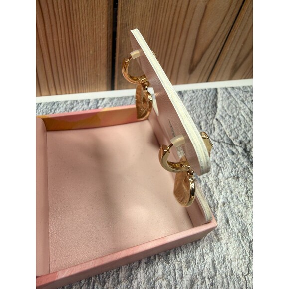 NIB Paige Harper Gold Plated Cubic Zirconia Dangling Drop Heart Earrings - Picture 6 of 11